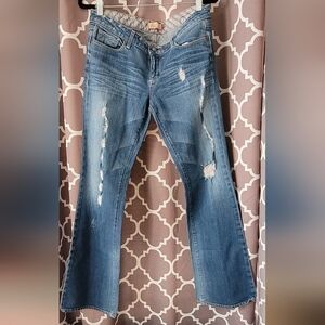 Paige Y2K Laurel Canyon Bootcut Medium Wash Distressed Jeans